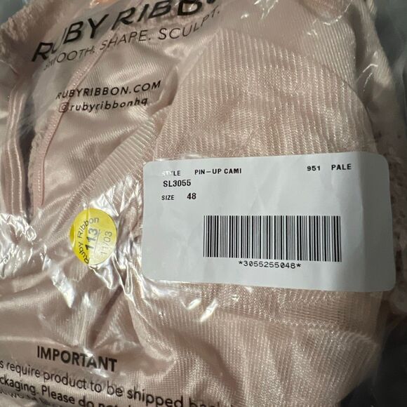 Ruby Ribbon Pin-Up Lace Cami in Pale Nude New Size 48 - Picture 8 of 8